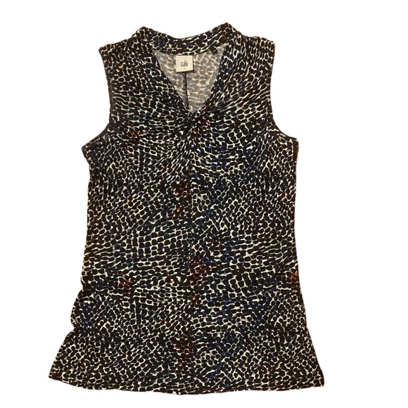 CABI colorful print pattern sleeveless blouse top size small - Picture 4 of 5